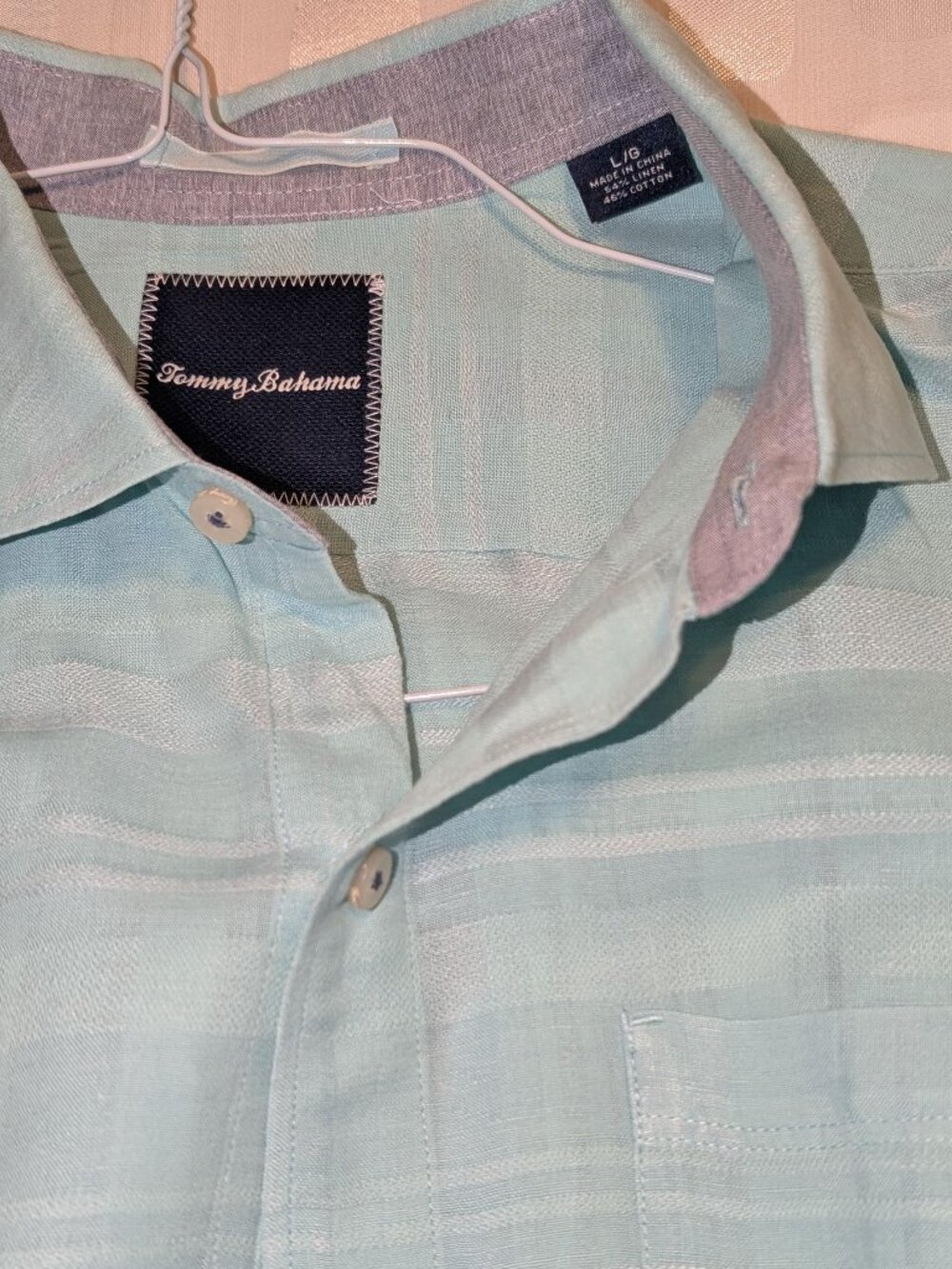 TOMMY BAHAMA linen/cotton Men's long-sleeve, Size L, VG COND!! - Picture 3 of 5